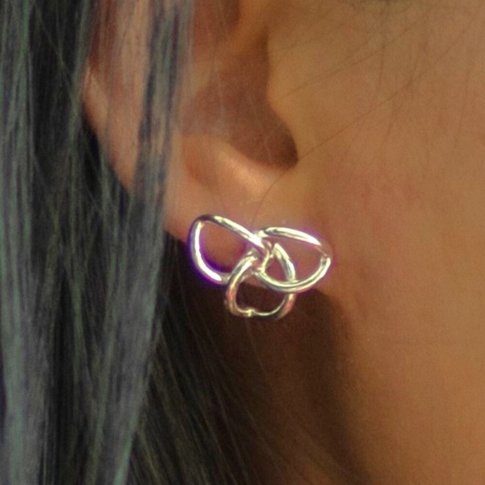 KartiKart Mexican Sterling Silver 925 Interlooping Earrings